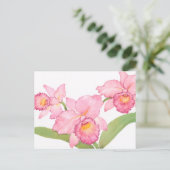 Rosa Exotische Blume Postkarte (Stehend Vorderseite)