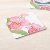 Rosa Exotische Blume Rechteckiger Pappuntersetzer (angewinkelt)