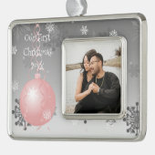 Rosa Extravagant Weihnachten Gerahmte Ornamente Rahmen-Ornament Silber (Links)