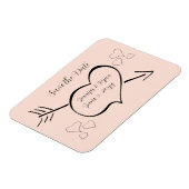 Rosa Extravagante Kalligraphie - Herzen Save the D Magnet (Linke Seite)