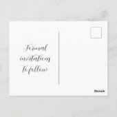 Rosa Extravagante Kalligraphie - Herzen Save the D Postkarte (Rückseite)