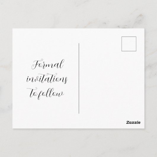 Rosa Extravagante Kalligraphie - Herzen Save the D Postkarte (Rückseite)