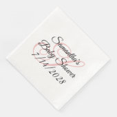 Rosa Extravagante Monogram Babydusche Serviette (Ecke)