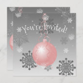 Rosa Extravagante Weihnachtsfeier Einladung (Vorne/Hinten)