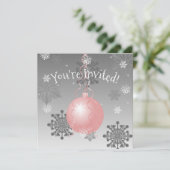 Rosa Extravagante Weihnachtsfeier Einladung (Stehend Vorderseite)