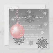 Rosa Extravagante Weihnachtsfeier Einladung (Rückseite)