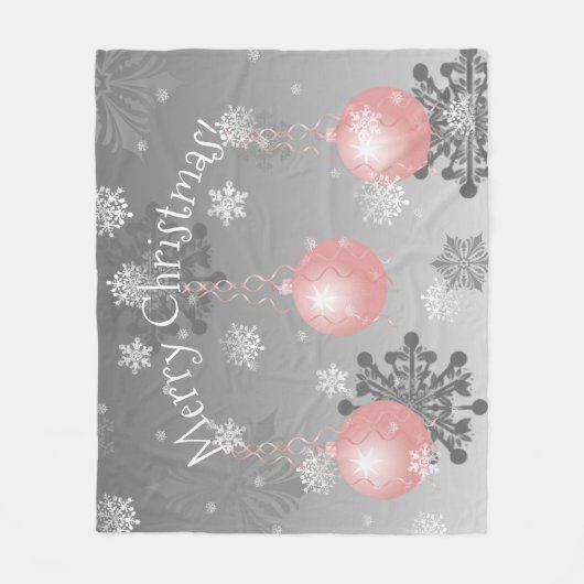 Rosa Extravagante Weihnachtsschmuck Fleece Blanket (Vorderseite)