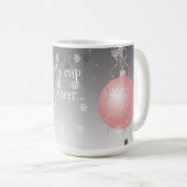 Rosa Extravagante Weihnachtsschmuck Kaffeemaschine Kaffeetasse (VorderseiteRechts)