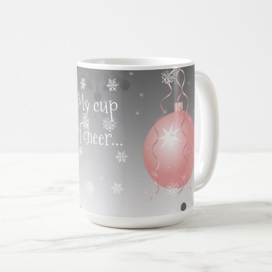 Rosa Extravagante Weihnachtsschmuck Kaffeemaschine Kaffeetasse (VorderseiteRechts)