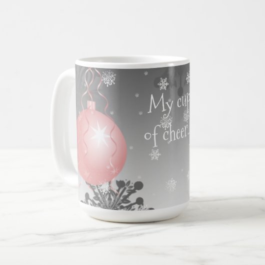 Rosa Extravagante Weihnachtsschmuck Kaffeemaschine Kaffeetasse (Vorderseite Links)