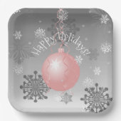 Rosa Extravagante Weihnachtsschmuckplatte Pappteller (Vorderseite)