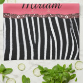 Rosa Extravaganter Glitzer Girly Leopard Printing  Geschirrtuch (Gefaltet)