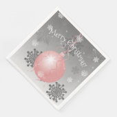 Rosa Extravagantes Weihnachtsschmuckpapier Napkin Serviette (Ecke)