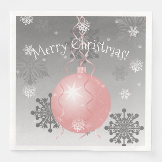 Rosa Extravagantes Weihnachtsschmuckpapier Napkin Serviette (Vorderseite)