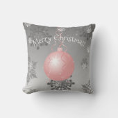 Rosa Extravagantes Weihnachtsschmuckstück Kissen (Vorderseite)