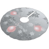 Rosa Extravagantes Weihnachtsschmuckstück Polyester Weihnachtsbaumdecke (Schrägansicht)