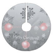 Rosa Extravagantes Weihnachtsschmuckstück Polyester Weihnachtsbaumdecke (Vorderseite)