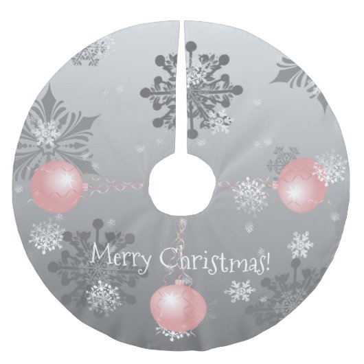 Rosa Extravagantes Weihnachtsschmuckstück Polyester Weihnachtsbaumdecke (Vorderseite)