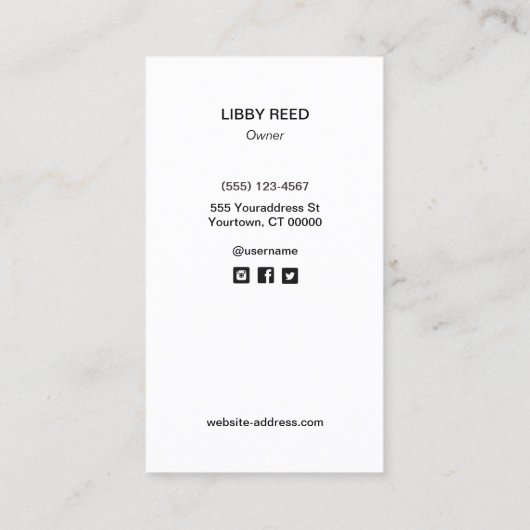 Rosa EyeLash Lash Extension Gold Mirror Visitenkarte (Rückseite)