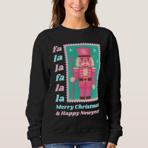 Rosa Fa La La Nussknacker Weihnachtspost Briefmark Sweatshirt