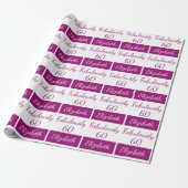 Rosa Fabulous 60 60. Geburtstagswrapping Paper Geschenkpapier (Ungerollt)