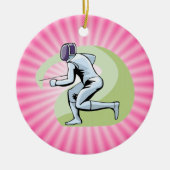 Rosa Fahne Keramikornament (Vorne)