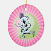 Rosa Fahne Keramikornament (Links)