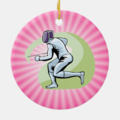 Rosa Fahne Keramikornament (Hinten)