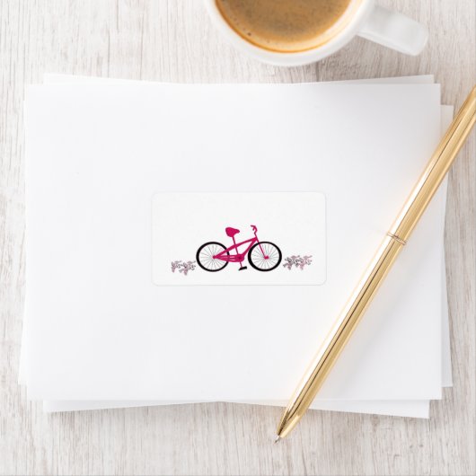 Rosa Fahrrad Adressaufkleber (Insitu)