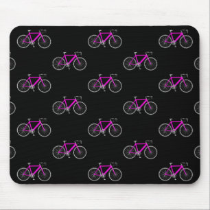 rosa Fahrrad auf schwarz Mousepad