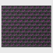 rosa Fahrrad auf schwarzem Papier Geschenkpapier (Flach)