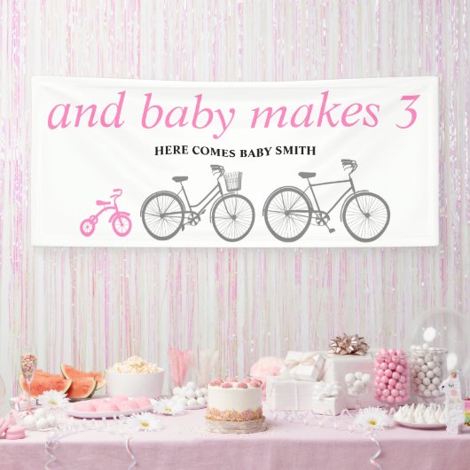 Rosa Fahrrad Banner (Party)