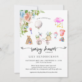 Rosa Fahrrad | Einladung für eine Babydusche