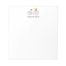 Rosa Fahrrad mit Korb Notizblock