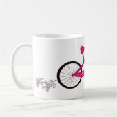 Rosa Fahrrad mit rosa Schleife Kaffeetasse (Links)