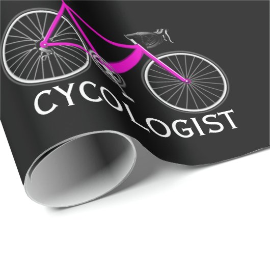 Rosa Fahrrad mit Text des Zykologen Geschenkpapier (Rolleneckpunkt)