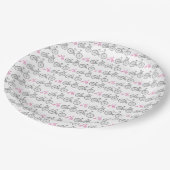 Rosa Fahrrad Pappteller (Schrägansicht)