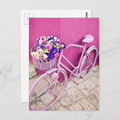 Rosa Fahrrad Postkarte (Vorne/Hinten)