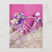 Rosa Fahrrad Postkarte (Vorderseite)