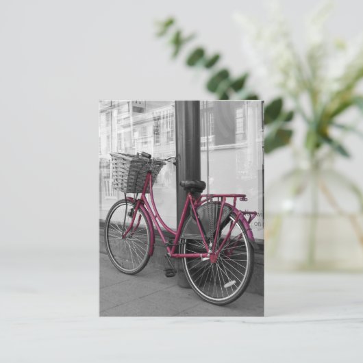 rosa Fahrrad Postkarte (Stehend Vorderseite)