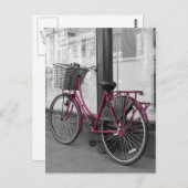 rosa Fahrrad Postkarte (Vorne/Hinten)
