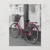 rosa Fahrrad Postkarte (Vorderseite)