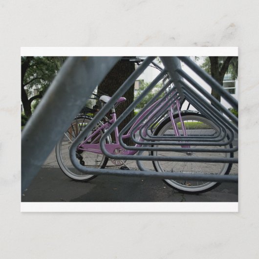 rosa Fahrrad Postkarte (Vorderseite)
