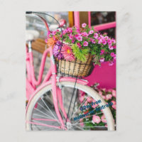 rosa Fahrrad und Blume