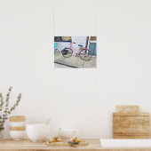 Rosa Fahrrad — Wandplakat Poster (Küche)