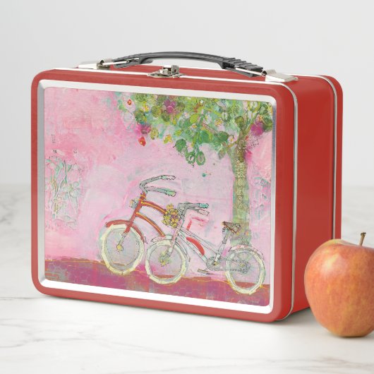 Rosa Fahrräder Metall Brotdose (Beispiel)