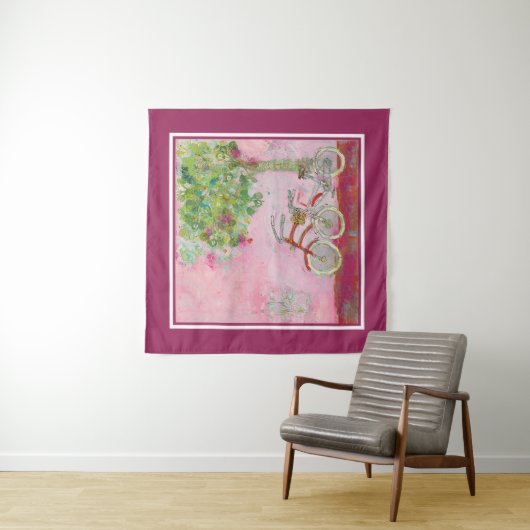 Rosa Fahrräder Wandteppich (Beispiel)