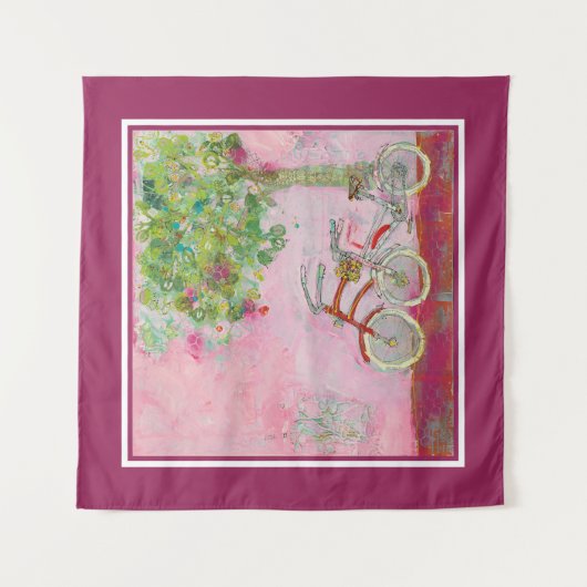 Rosa Fahrräder Wandteppich (Vorderseite)