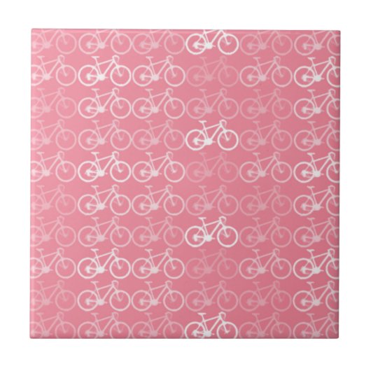 rosa Fahrradmuster Fliese (Vorderseite)