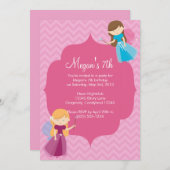 Rosa Fairies Geburtstagsfeier Einladung (Vorne/Hinten)